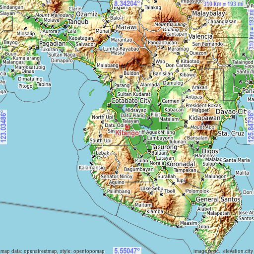 Topographic map of Kitango