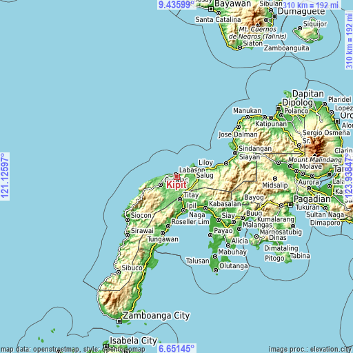 Topographic map of Kipit