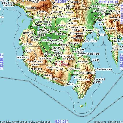 Topographic map of Kipalbig