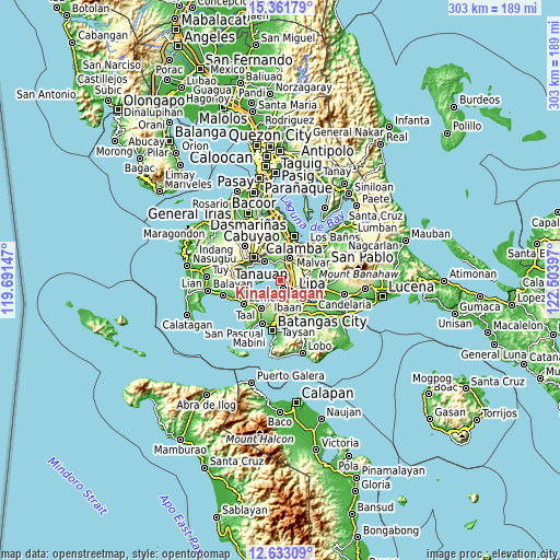 Topographic map of Kinalaglagan