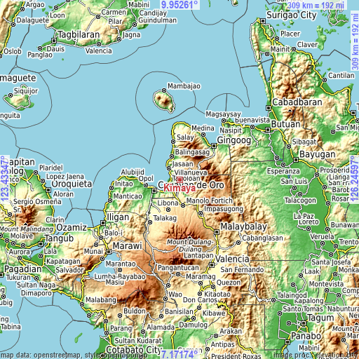 Topographic map of Kimaya