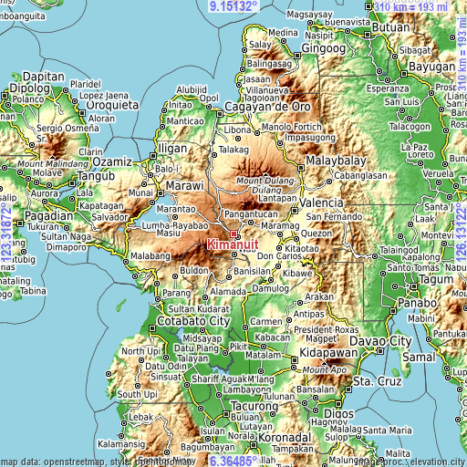 Topographic map of Kimanuit