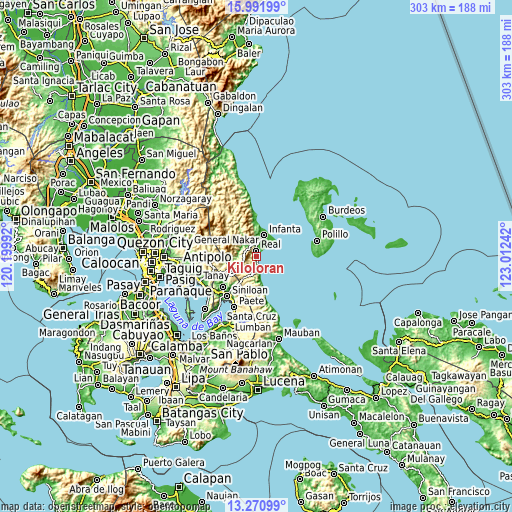 Topographic map of Kiloloran