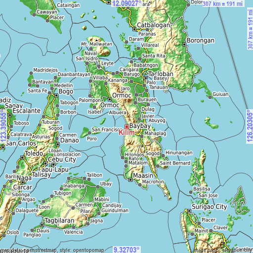 Topographic map of Kilim