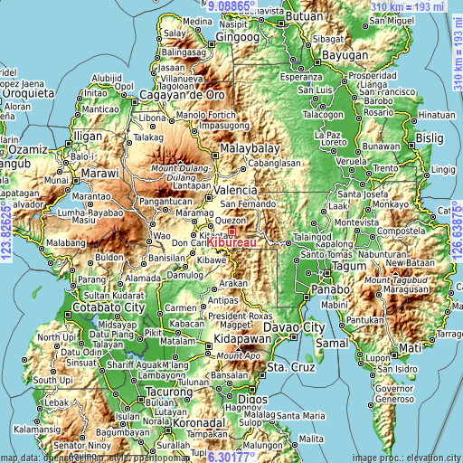 Topographic map of Kibureau