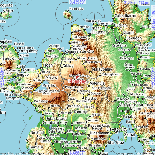 Topographic map of Kibangay