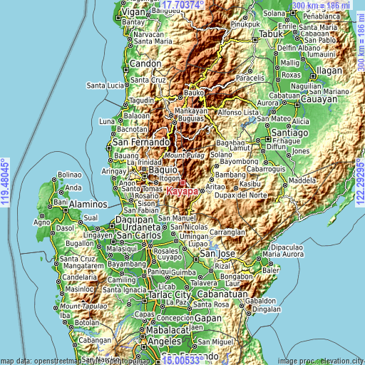 Topographic map of Kayapa