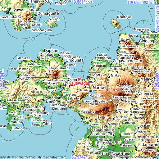 Topographic map of Kauswagan