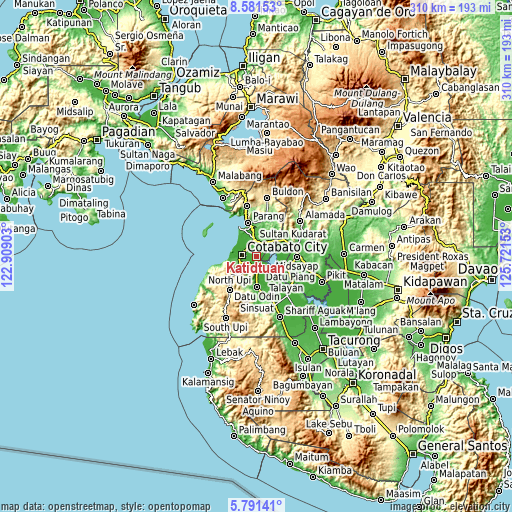 Topographic map of Katidtuan