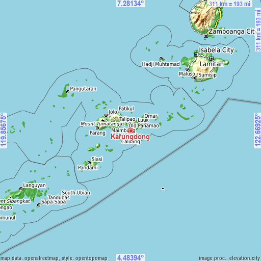 Topographic map of Karungdong