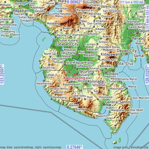 Topographic map of Kapingkong