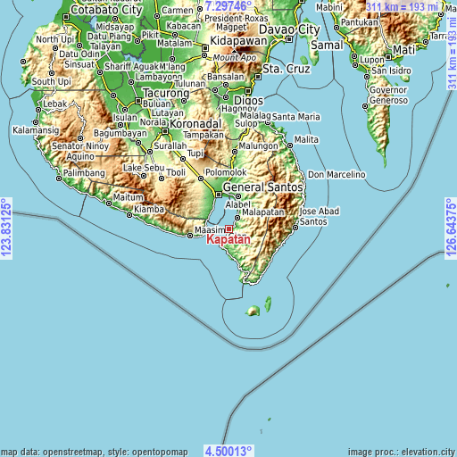 Topographic map of Kapatan