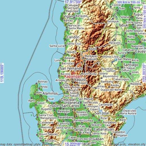 Topographic map of Kapangan