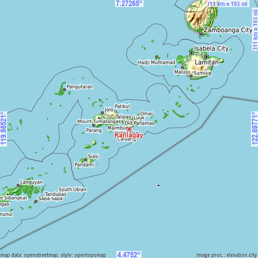Topographic map of Kanlagay