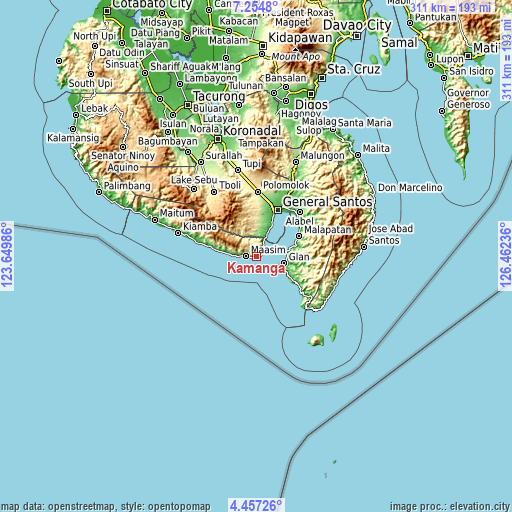 Topographic map of Kamanga