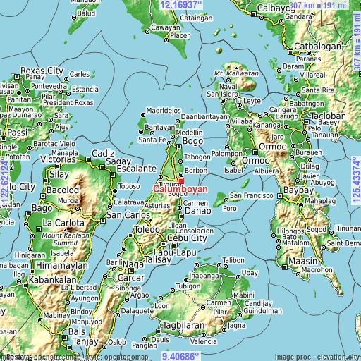 Topographic map of Calumboyan