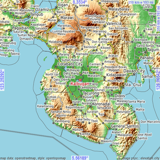 Topographic map of Kalbugan