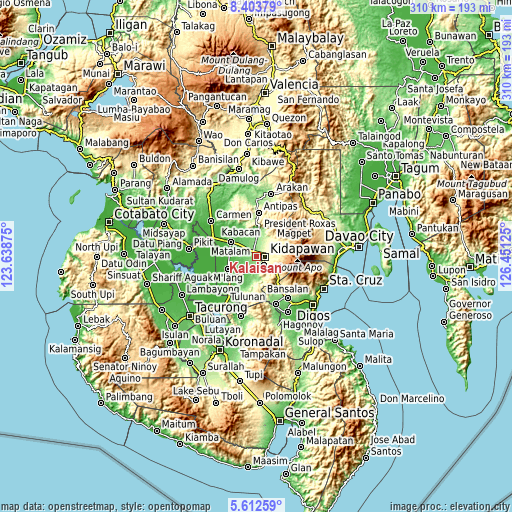 Topographic map of Kalaisan