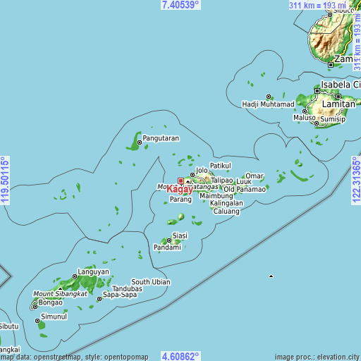 Topographic map of Kagay