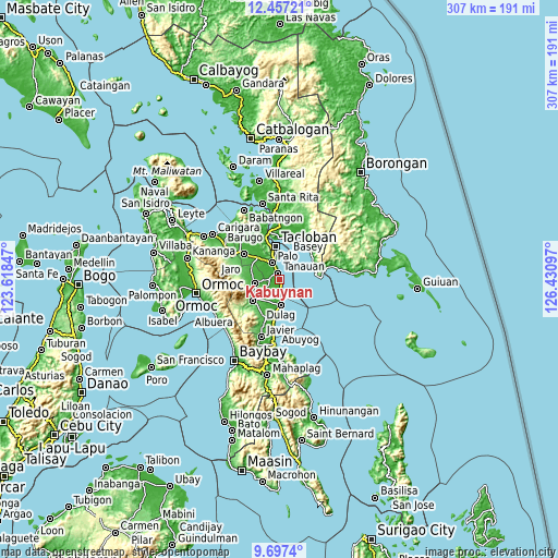 Topographic map of Kabuynan