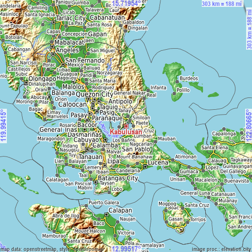 Topographic map of Kabulusan