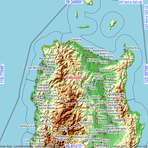 Topographic map of Kabugao