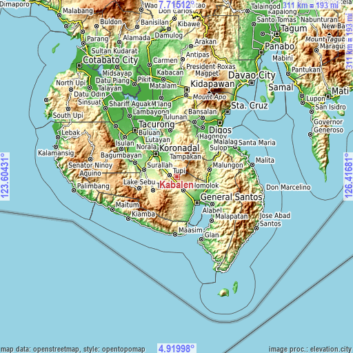 Topographic map of Kabalen