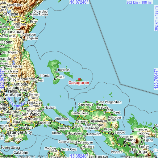 Topographic map of Casuguran