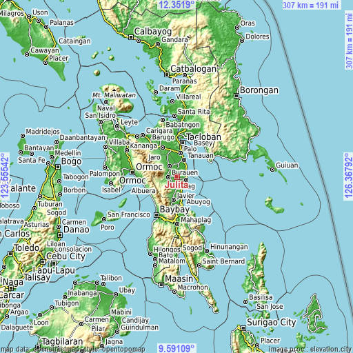 Topographic map of Julita