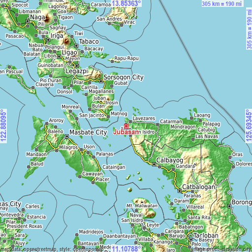 Topographic map of Jubasan