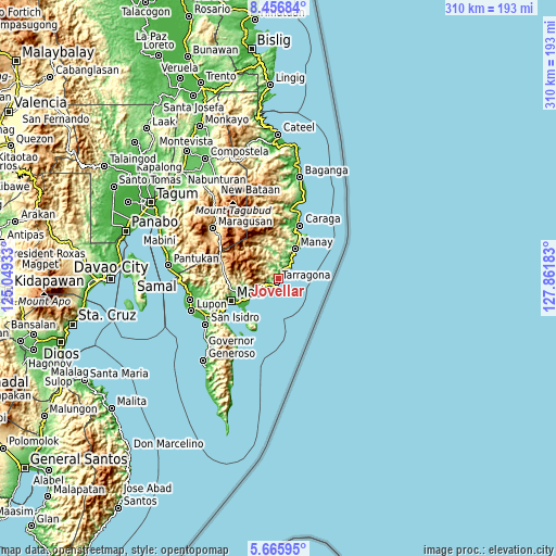 Topographic map of Jovellar