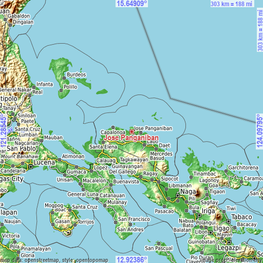 Topographic map of Jose Pañganiban