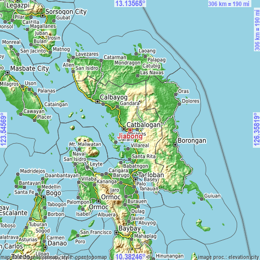 Topographic map of Jiabong