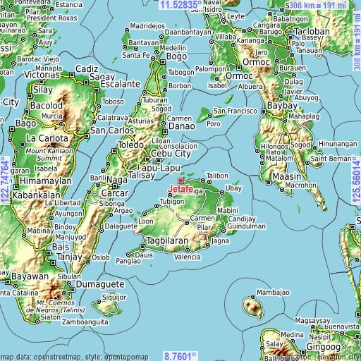 Topographic map of Jetafe