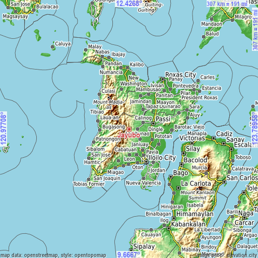 Topographic map of Jayubó