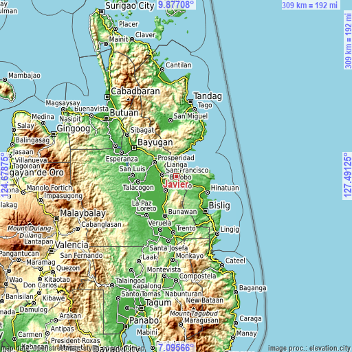 Topographic map of Javier