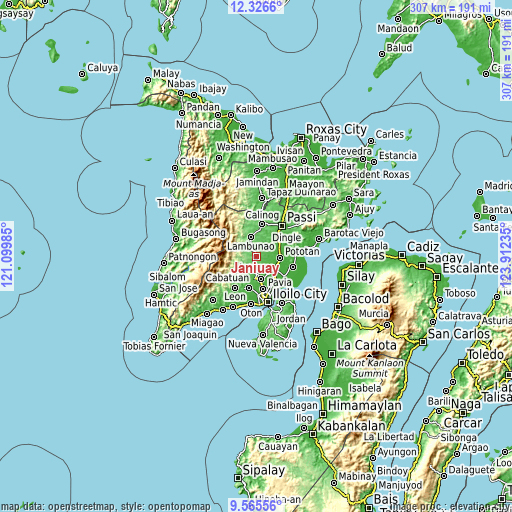 Topographic map of Janiuay