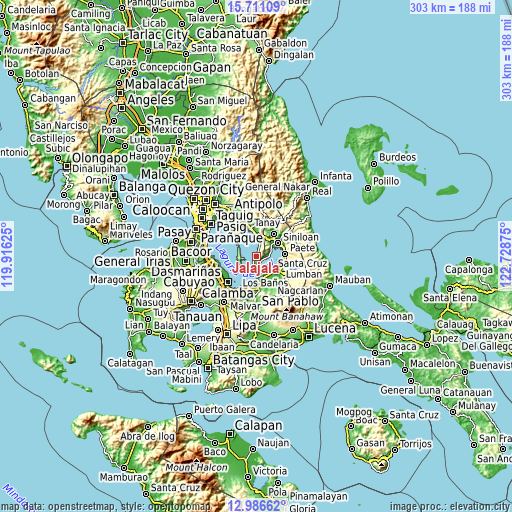 Topographic map of Jalajala