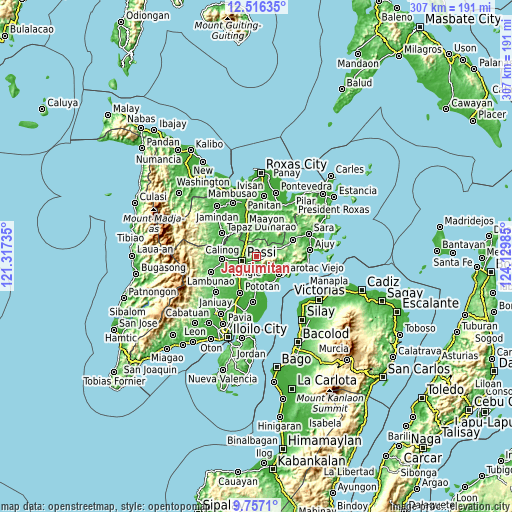 Topographic map of Jaguimitan