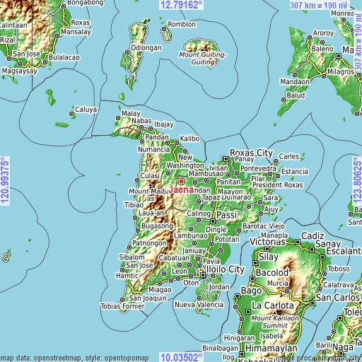 Topographic map of Jaena