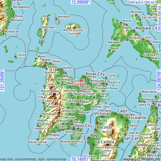 Topographic map of Ivisan