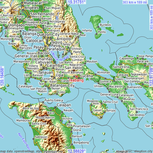 Topographic map of Isabang