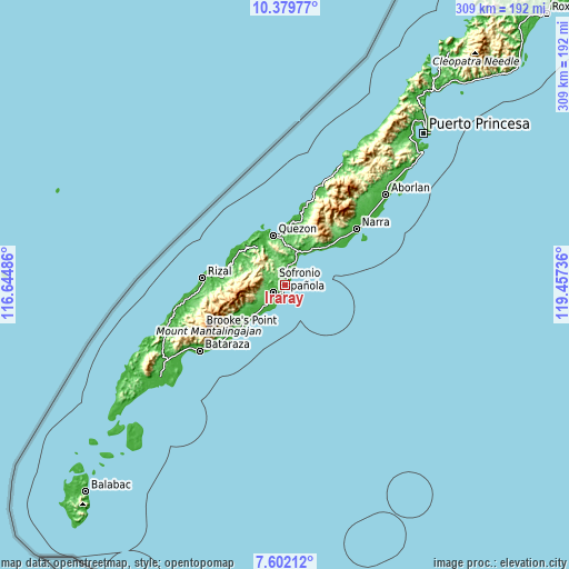 Topographic map of Iraray