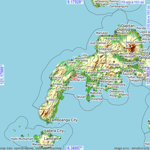 Topographic map of Ipil