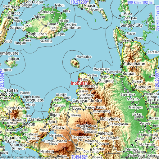 Topographic map of Inobulan