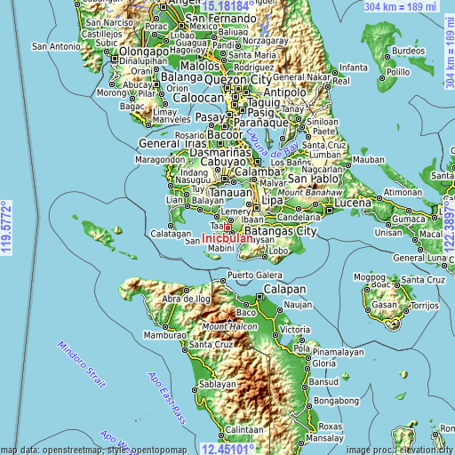 Topographic map of Inicbulan