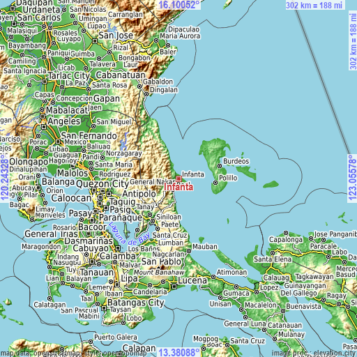 Topographic map of Infanta