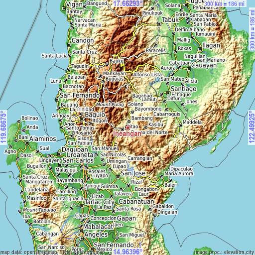 Topographic map of Ineangan