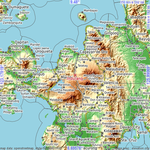 Topographic map of Indulang