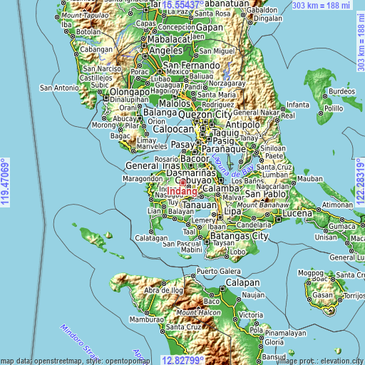 Topographic map of Indang